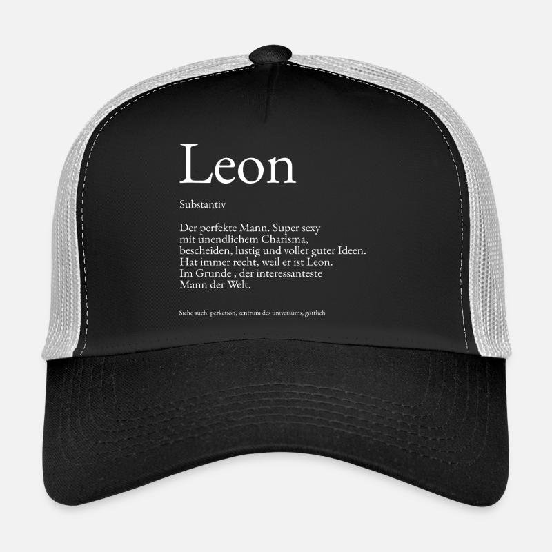 Explication du dictionnaire Leon Prénom Lukas Casquette trucker 