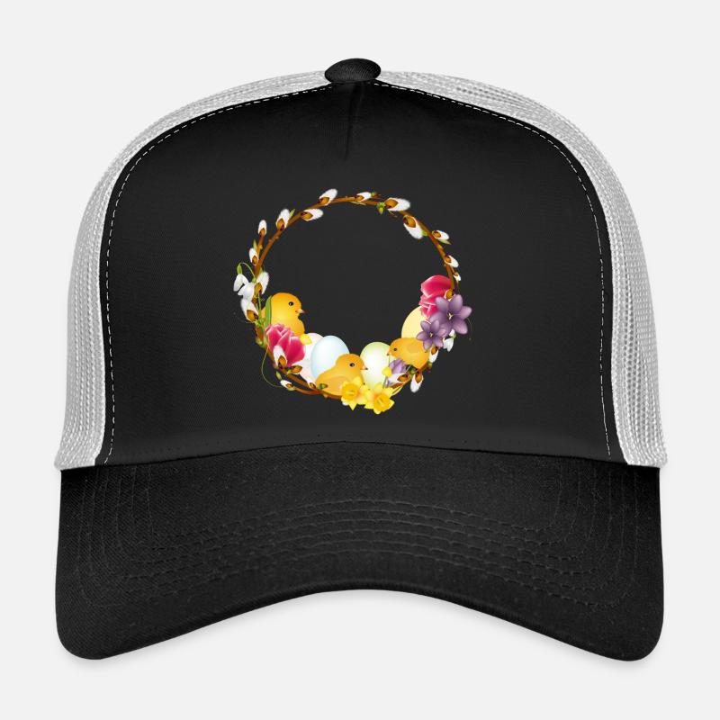 Spring wreath with chick Easter and spring motif Trucker Cap