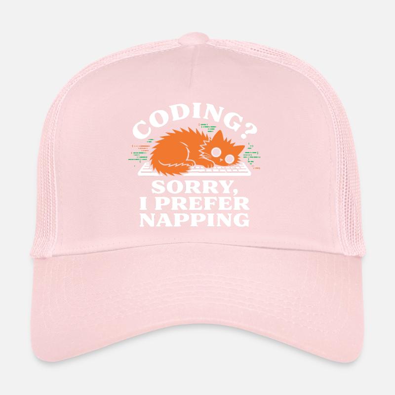 Coder ? Désolé, je préfère faire la sieste, chat drôle Casquette trucker 