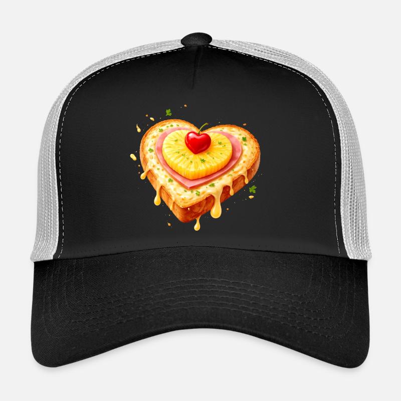 Toast in heart shape with pineapple illustration Trucker Cap