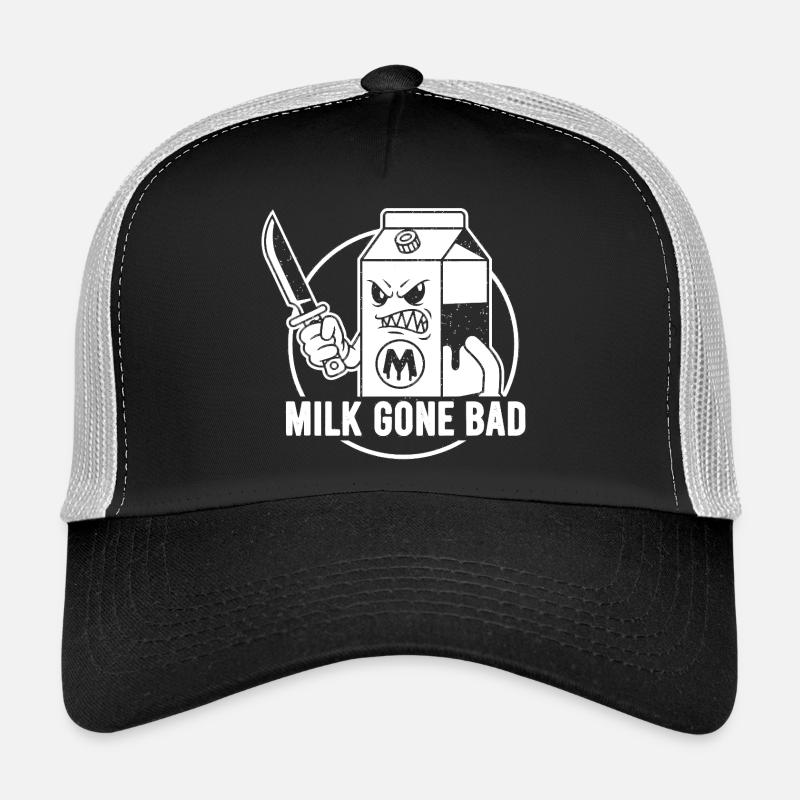 Milk bliver ond: truende papfigur - Trucker cap - sort/stengrå