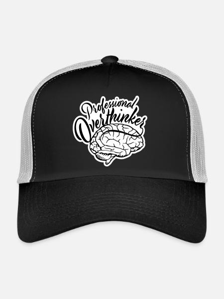 Logo drôle d’anxiété drôle et sombre de la réflexion professionnelle - Casquette trucker  - noir/gris pierre - Devant