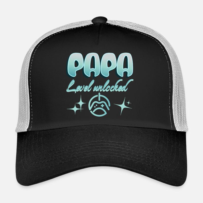 Papa Gamer Level unlocked Trucker Cap