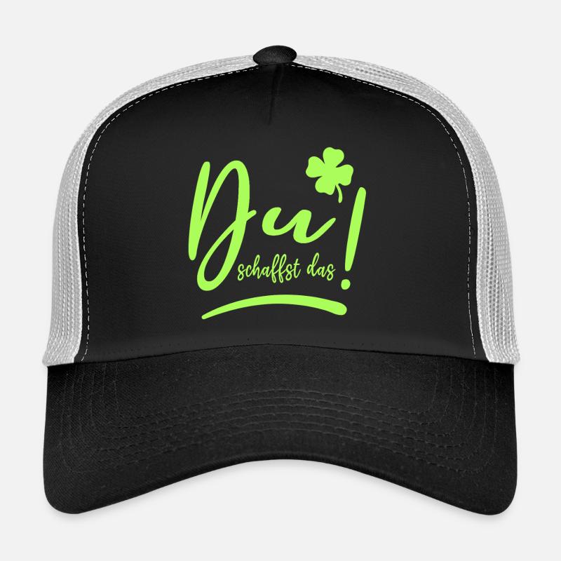 Du schaffst das! Glücksbringer Mutmacher neon Trucker Cap