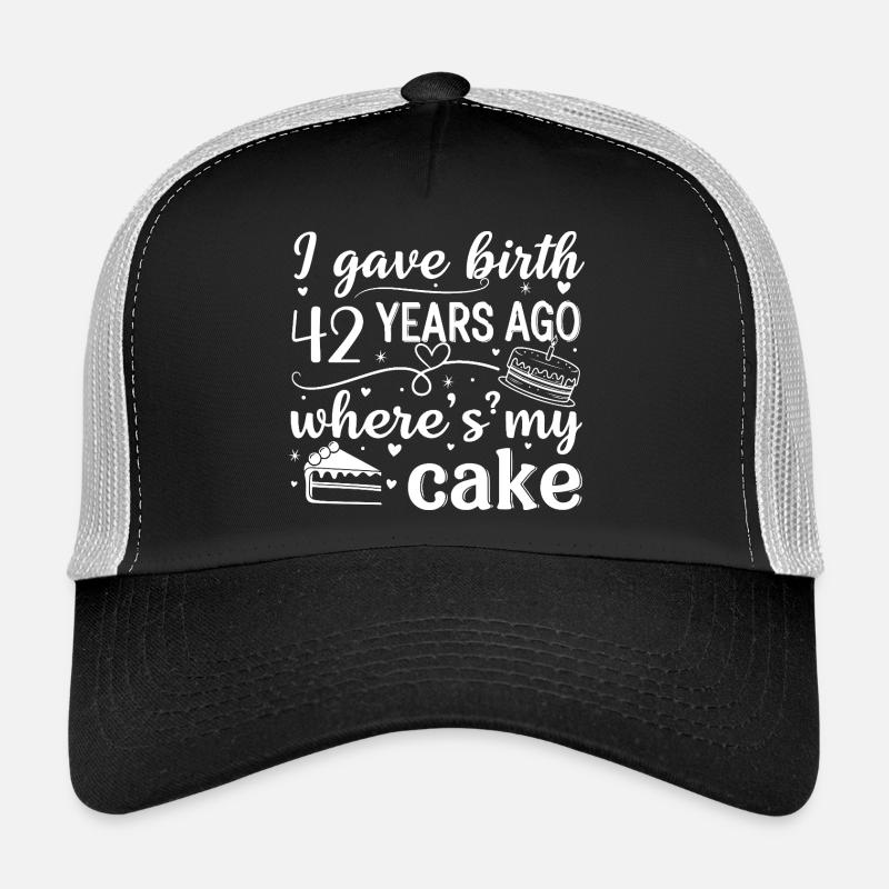 Cadeau de la blague sur le gâteau d’anniversaire de 42 ans Casquette trucker 