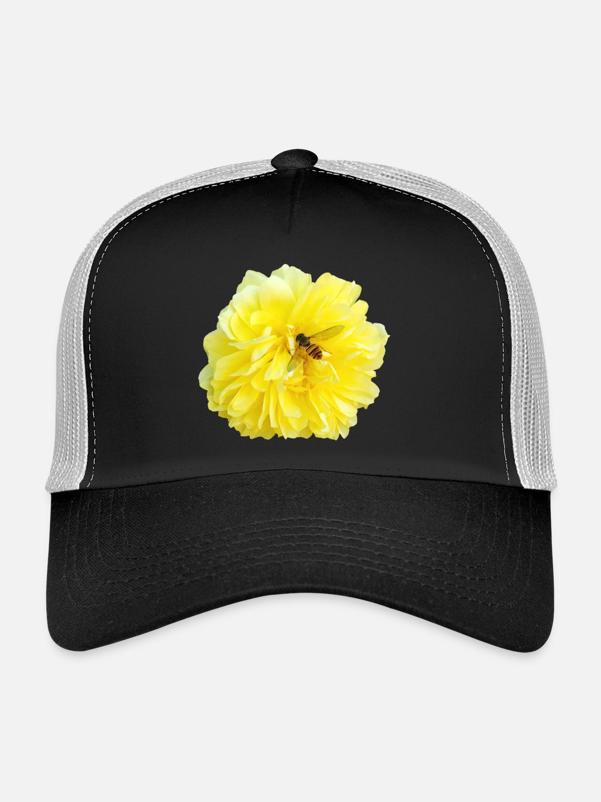Yellow_Rose_-_Bee_Nature_Photography - Trucker Cap - black/stone grey - Front