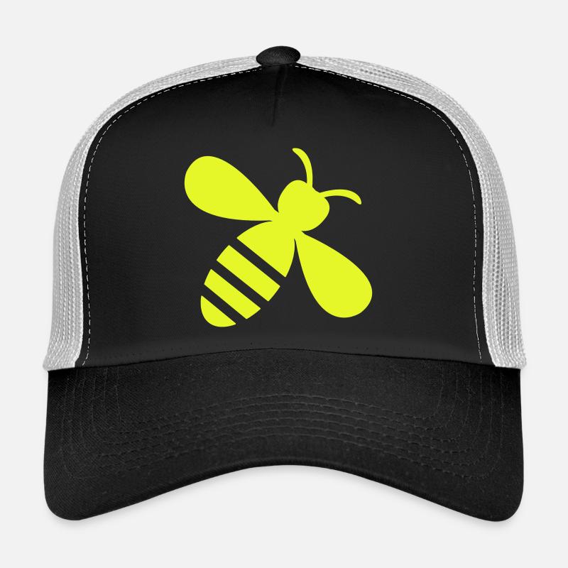 Neon Bee Yellow on Black Trucker Cap