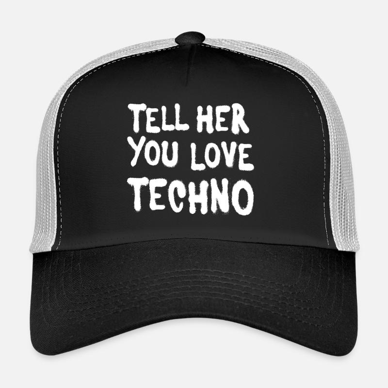 Dites-lui que vous aimez techno II - Casquette trucker  - noir/gris pierre