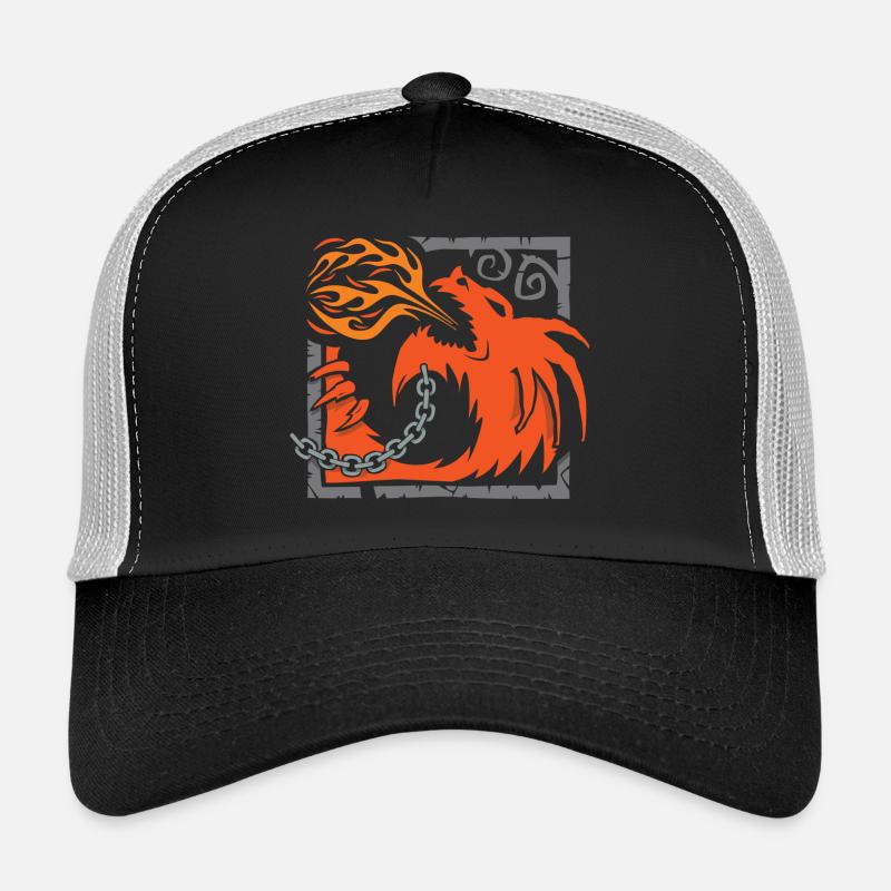 Feu de dragon - Casquette trucker  - noir/gris pierre