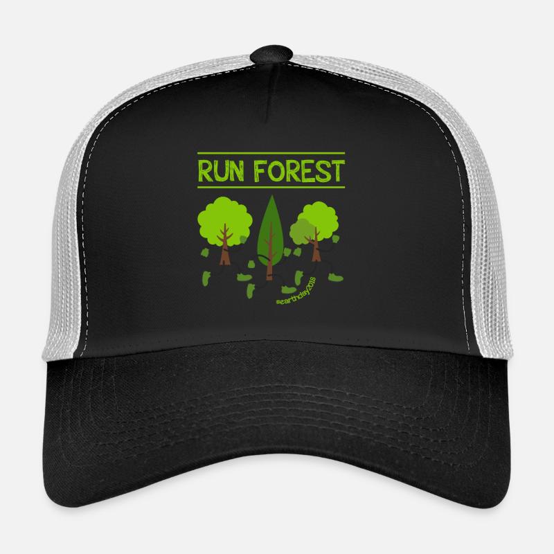 Führen Sie Forest Run Earth Day 2018 aus - Trucker Cap - Schwarz/Steingrau