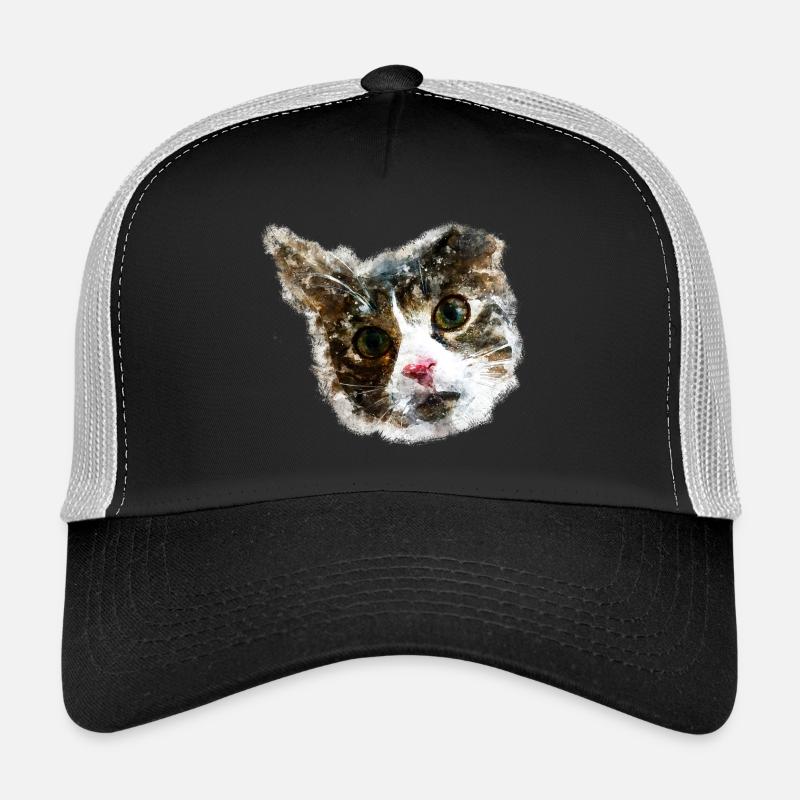 gxp katze for real wasserfarbe mix - Trucker Cap - Schwarz/Steingrau