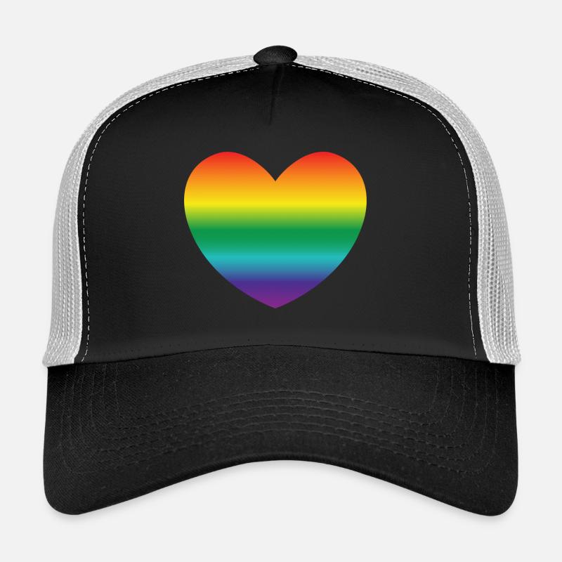 Coeur aux couleurs de l'arc-en-ciel Casquette trucker 