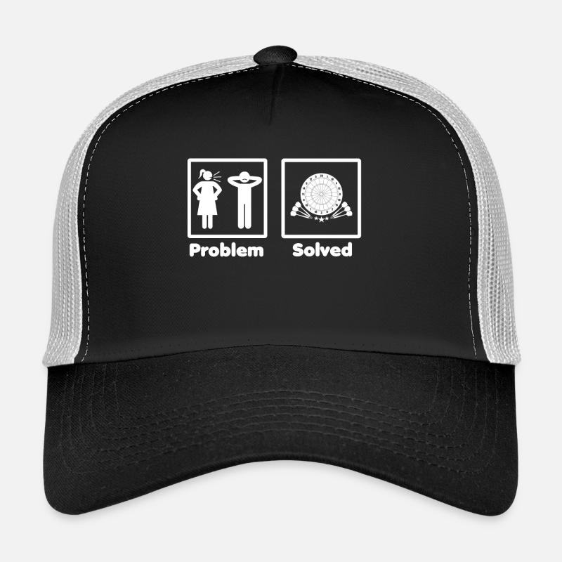problem solved dart darts darter turnier - Trucker Cap - Schwarz/Steingrau