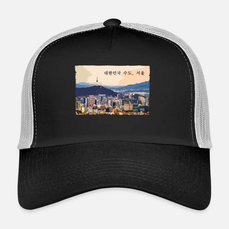 Seoul at Sunset - Trucker Cap - Schwarz/Steingrau