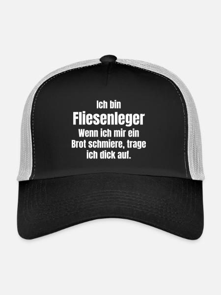 Fliesenleger trägt dich auf. - Trucker Cap - Schwarz/Steingrau