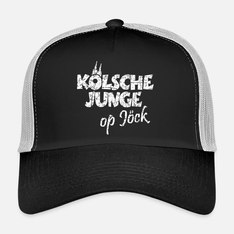 Kölsche Junge Op Jöck Kölsch Köln - Trucker Cap - Schwarz/Steingrau