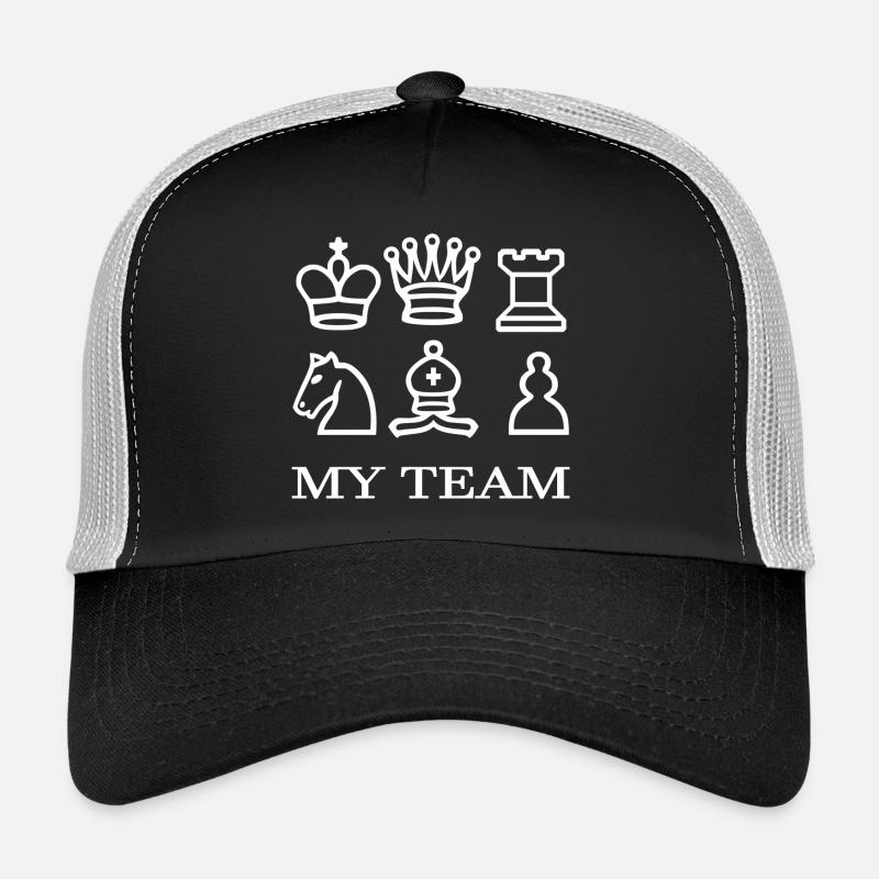 Schach - Trucker Cap - Schwarz/Steingrau