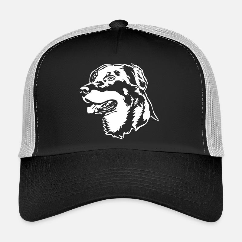 Beauceron Kopf "Black Edition" - Trucker Cap - Schwarz/Steingrau