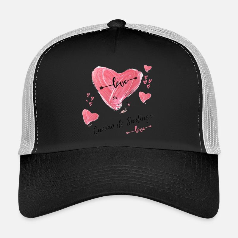 Herz auf dem Jakobsweg - Trucker Cap - Schwarz/Steingrau