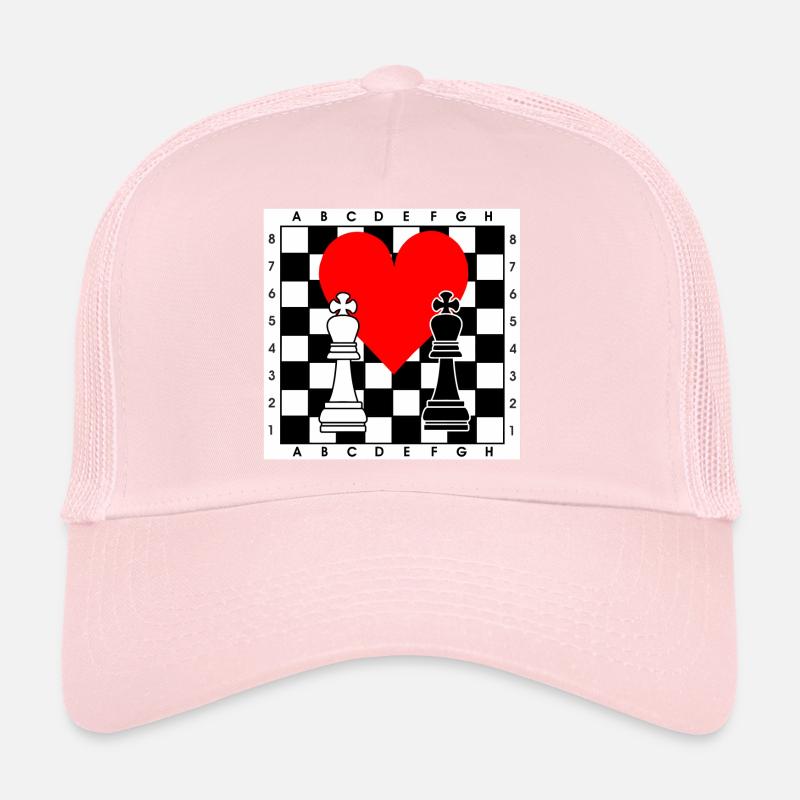 Échiquier avec cœur Casquette trucker 