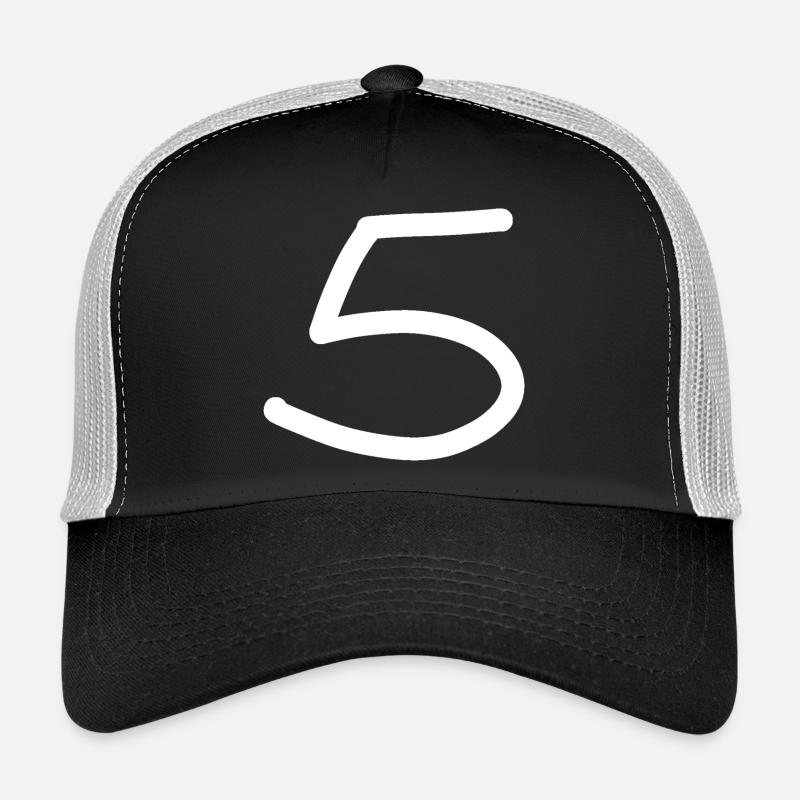 5 five number birthday white Trucker Cap