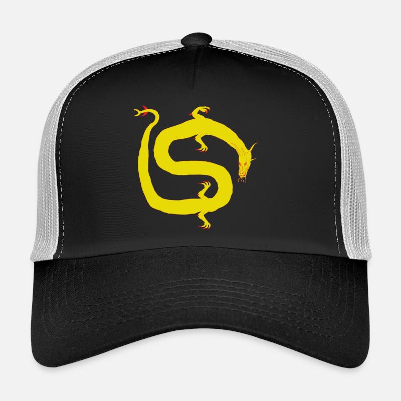Red and Yellow Dragon - Trucker Cap - black/stone grey