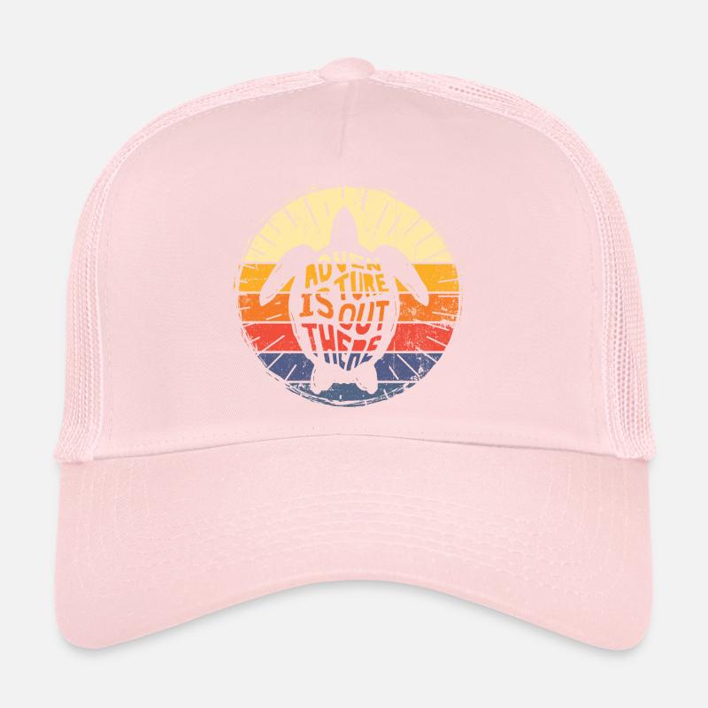 Turtle Odyssey Coucher de soleil rétro Casquette trucker 