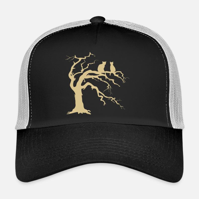 Toter baum mit 2 Katzen Silhouette Trucker Cap
