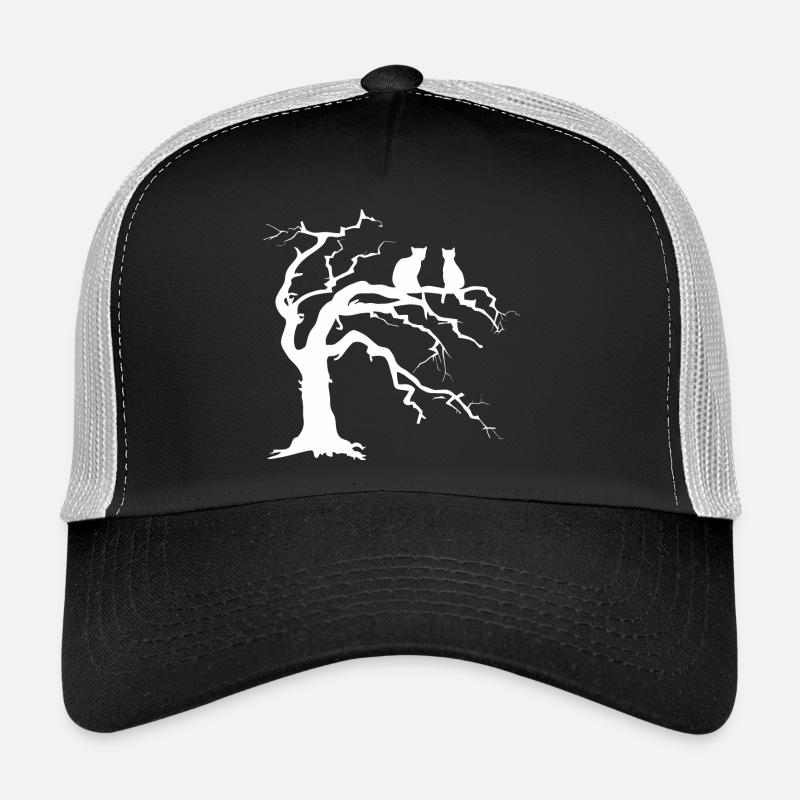 Toter baum mit 2 Katzen Silhouette Trucker Cap