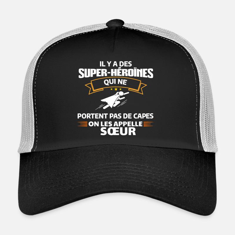 Héroïnes non capes illustrées - Casquette trucker  - noir/gris pierre