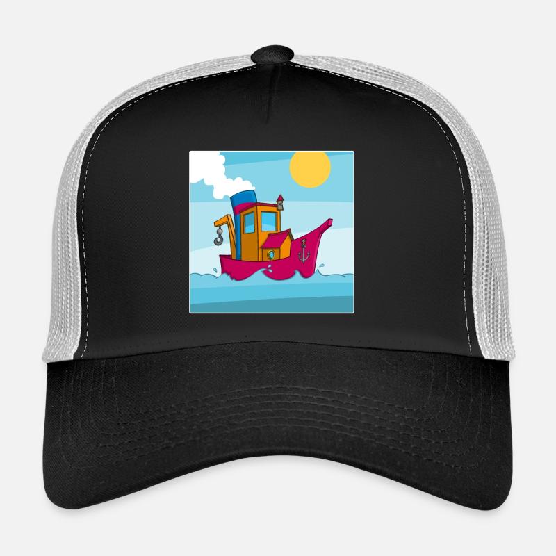 Buntes Bild eines lustigen Schleppers Trucker Cap