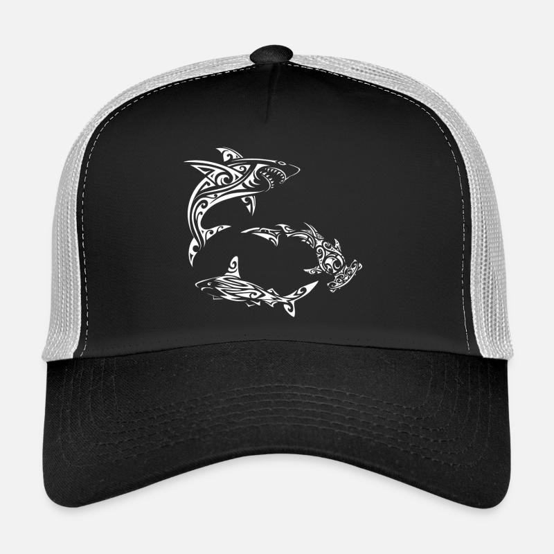 White Polynesian Sharks Trucker Cap