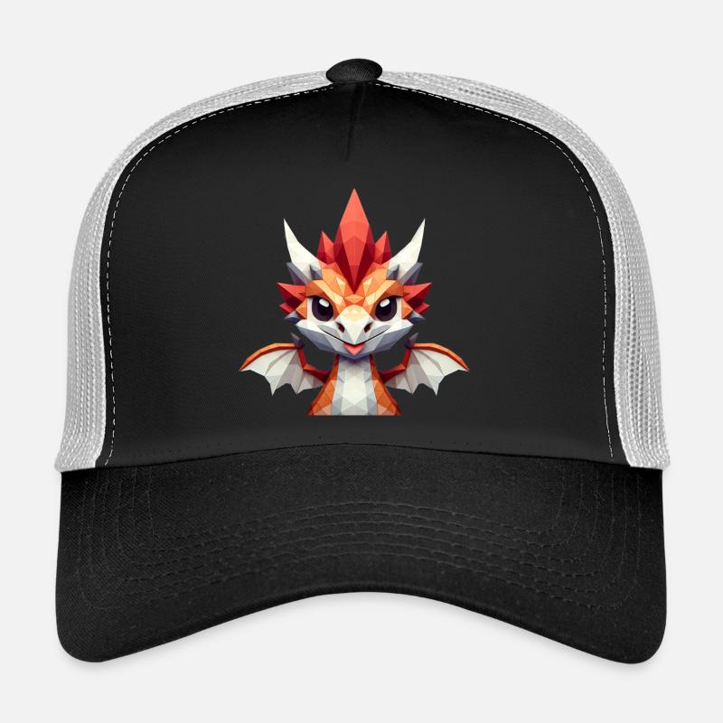 A small dragon in polygon style - Trucker Cap - black/stone grey