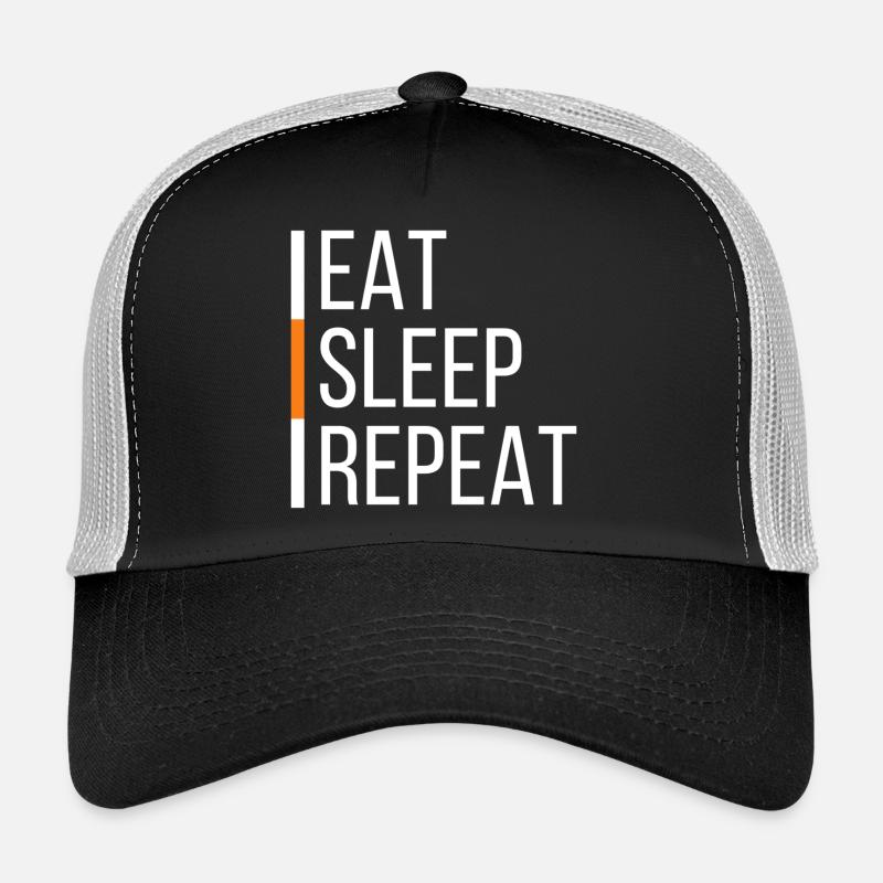 EAT SLEEP REPEAT - Casquette trucker  - noir/gris pierre