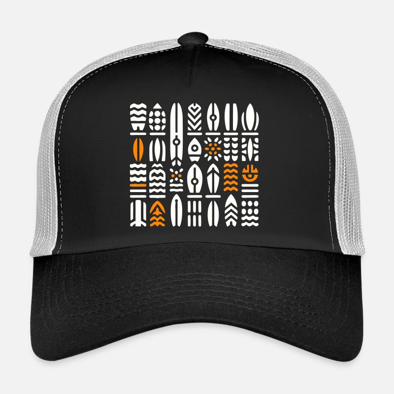 Abstrakte Surf- und Wellenmuster - Trucker Cap - Schwarz/Steingrau