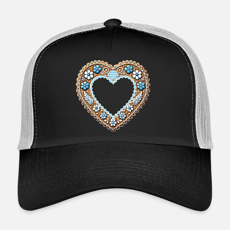 Lebkuchenherz Rahmen Tradition und Liebe vereint - Trucker Cap - Schwarz/Steingrau