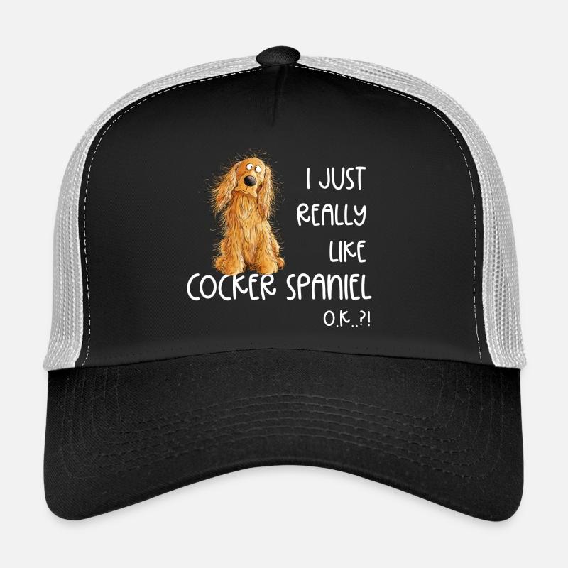 I Just Really Like Cocker Spaniel Hunde Hund - Trucker Cap - Schwarz/Steingrau