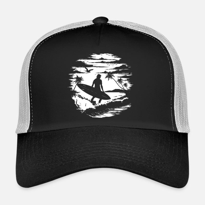Surfer Drawing Trucker Cap