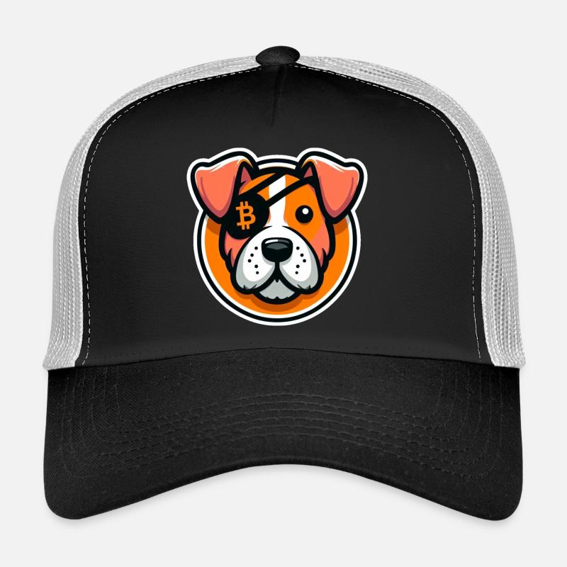Dog with Bitcoin Eye Patch Trucker Cap