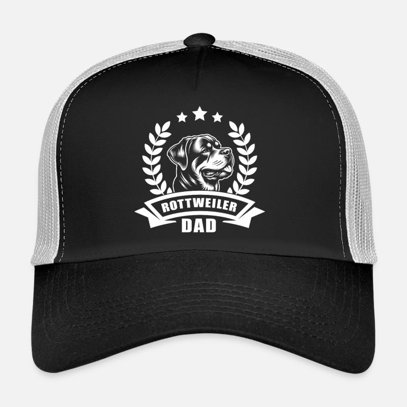 « Rottweiler Dad » avec bannière et couronne de blé Casquette trucker 
