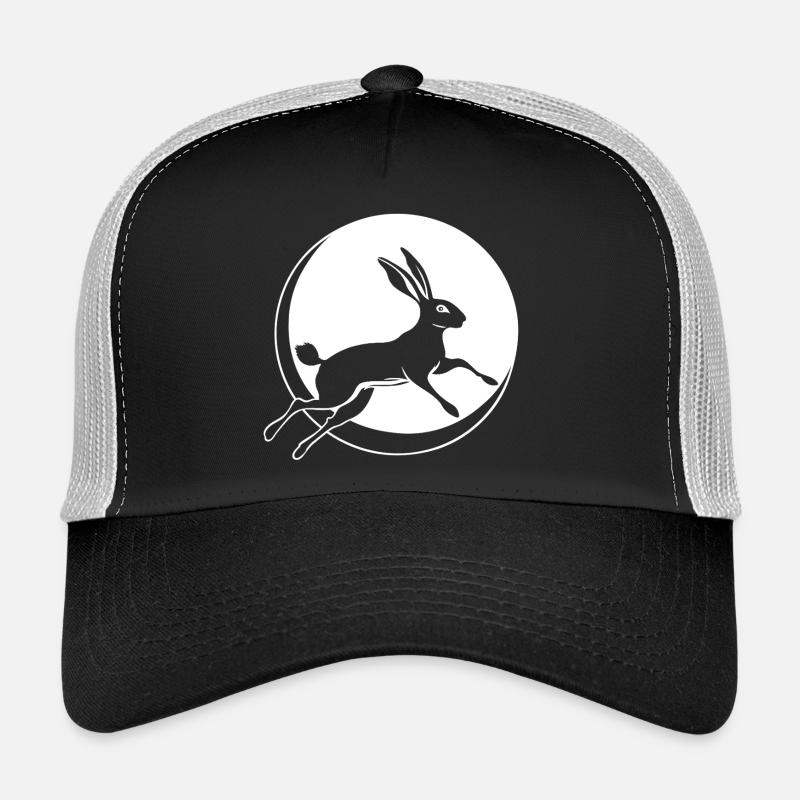 Saut de lapin avec croissant de lune Ostara de Pâques Casquette trucker 
