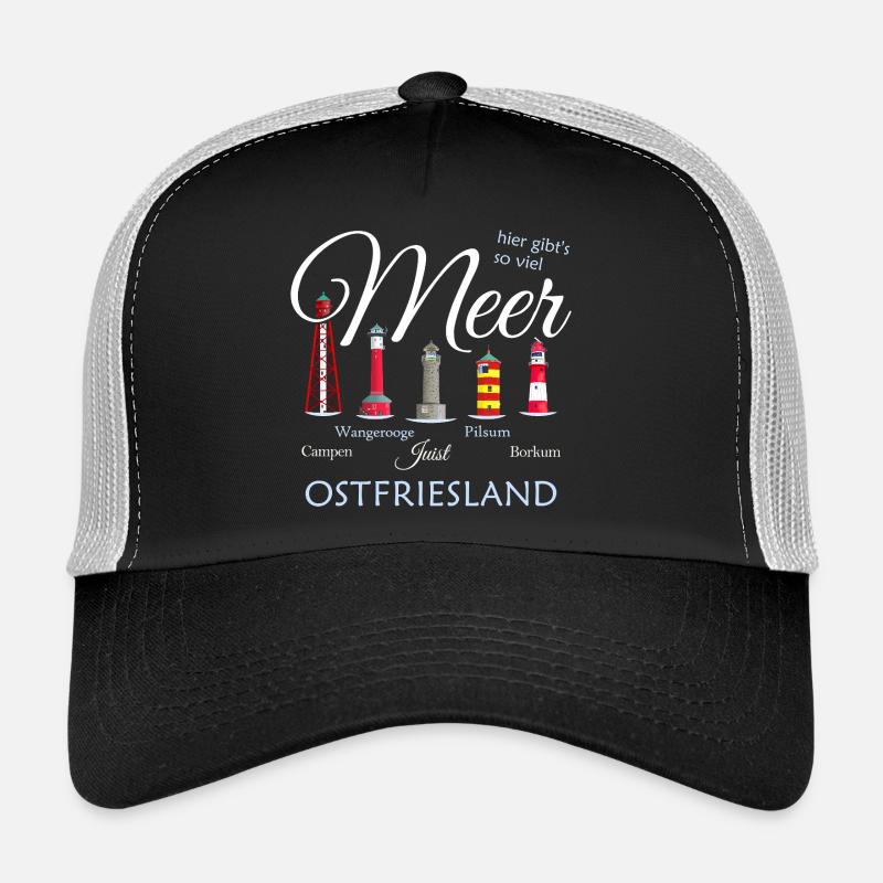 Beaucoup de mer Pilsum, Borkum, dessin Frise orientale Casquette trucker 