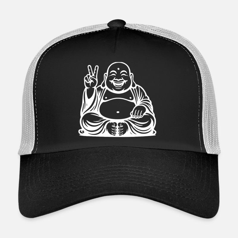 Joyful Laughing Buddha Design - Trucker Cap - black/stone grey