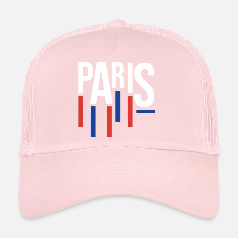 Paris Typography with Flag Accents Trucker Cap