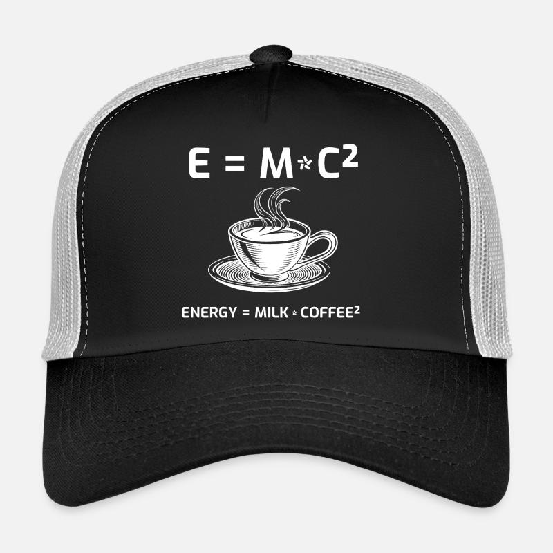 Kaffeetrinker Kaffeeformel E=MC2 - Trucker Cap - Schwarz/Steingrau