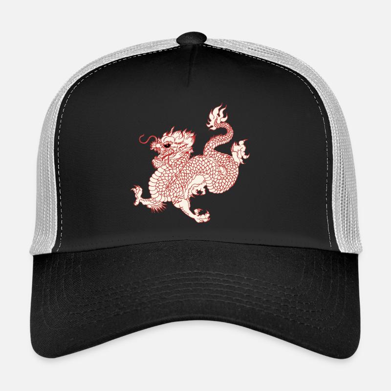 Drache - Trucker Cap - Schwarz/Steingrau