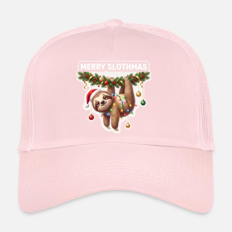 Happy Slothmas String Lights Trucker Cap