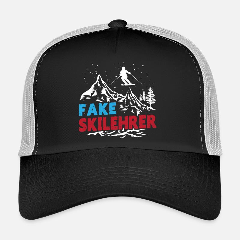 Ski Instructor FAKE SKI INSTRUCTOR Skiing Funny Trucker Cap