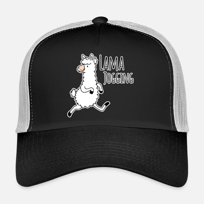 Lama Jogging - lustiges Lama geht joggen, mach mit - Trucker Cap - Schwarz/Steingrau