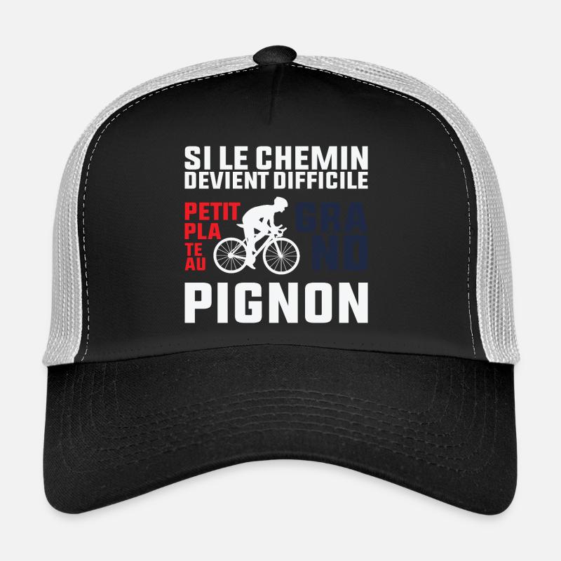 Wenn der Weg schwierig wird – Radfahrer-Geschenk - Trucker Cap - Schwarz/Steingrau